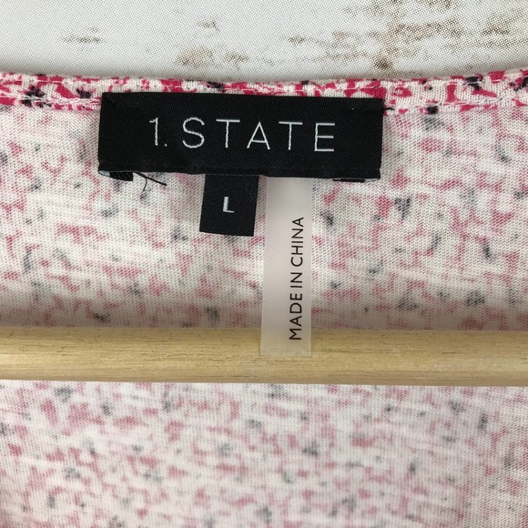 1.State Floral Ditsy Cross Front Peplum Blouse - Picture 7 of 8